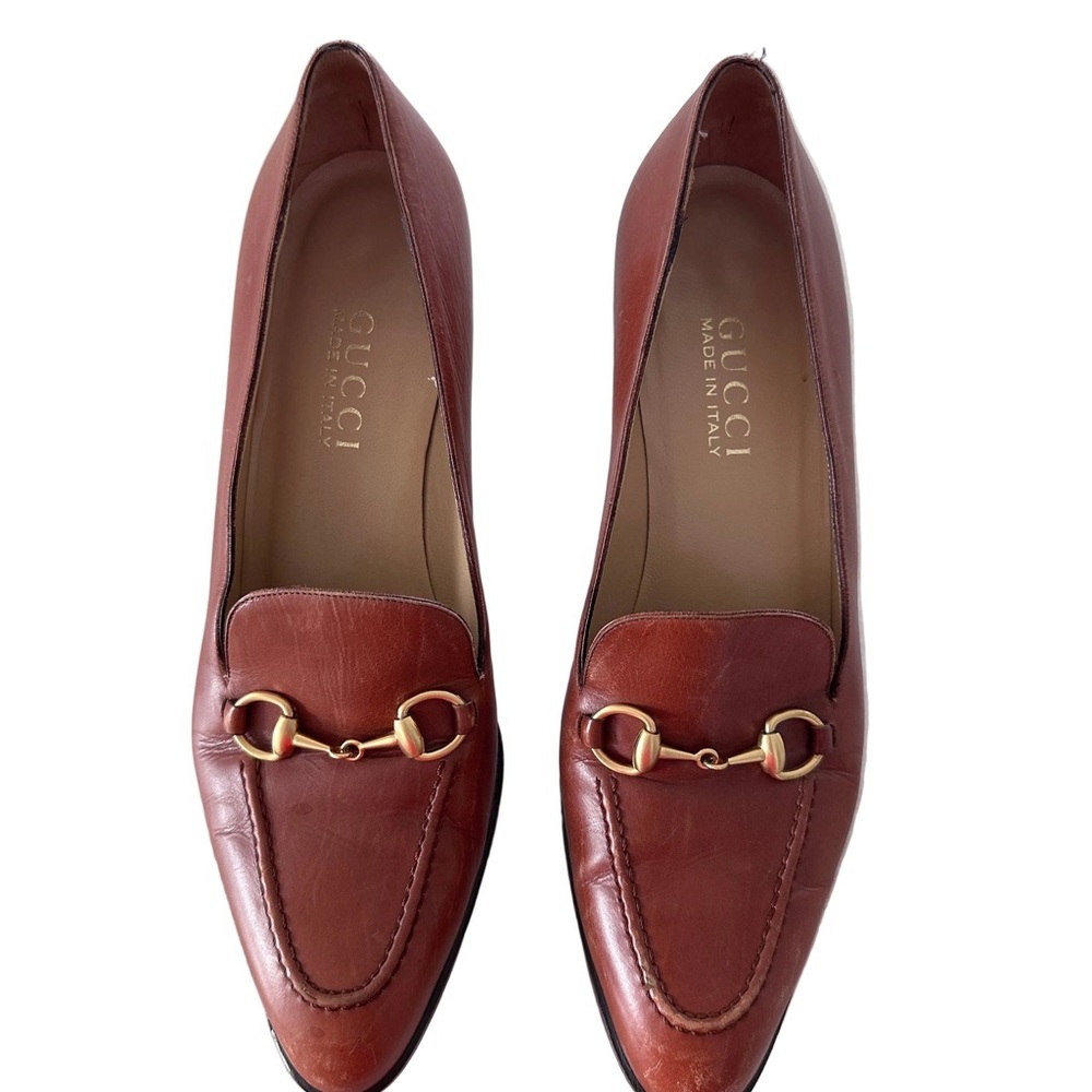 Vintage Gucci Horsebit Loafer Pumps -Cognac Brown Size 8.5B